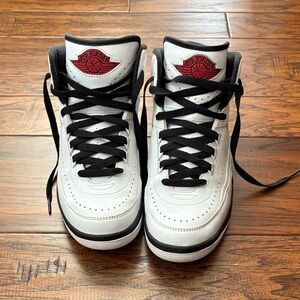 Jordan Women's White, Black, and Red Sneakers